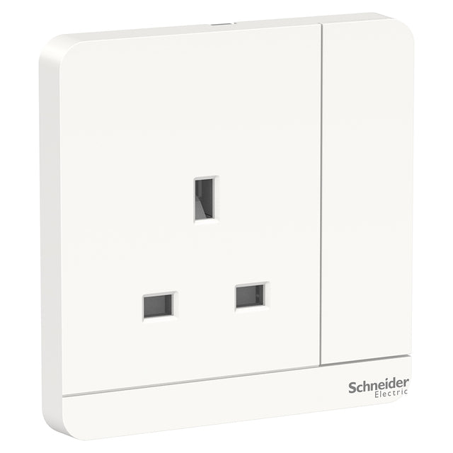 Schneider Electric AvatarOn 3 Pin Switched Socket White 1 Gang
